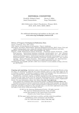 EDITORIAL COMMITTEE
Gerald B. Folland (Chair)
Jamie Pommersheim
Steven J. Miller
Serge Tabachnikov
2010 Mathematics Subject C