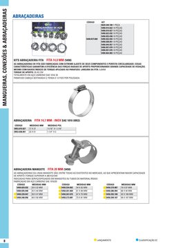 MANGUEIRAS, CONEXÕES & ABRAÇADEIRAS
8
 CLASSIFICAÇÃO EC
 LANÇAMENTO
ABRAÇADEIRAS
 
 CÓDIGO
 KIT
 5490.KIT.000 
 9620.549.100