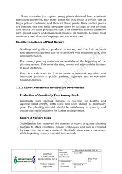 Some nurseries just replant young plants obtained from wholesale
specialized nurseries, rear these plants till they attain a