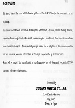 Suzuki GT750 '72 Engine Service Manual | PDF