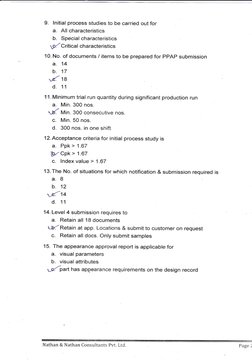 9. lnitial process studies to be carried out for
a. All characteristics
b. Special characteristics
d Crittcal characteristics