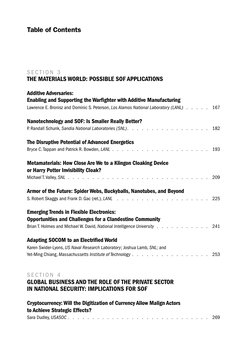 4 | D A V I S , G A C , R A G E R , R E I N E R & S N O W
S E C T I O N 3
THE MATERIALS WORLD: POSSIBLE SOF APPLICA