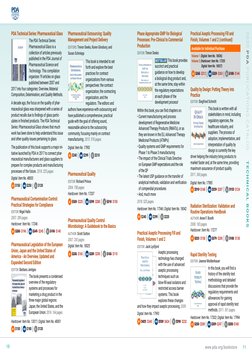 11
www.pda.org/bookstore
10
PMS
CMYK
RGB
Hex code for Web
301
C:100  M:45  Y:0  K:18
R:51  G:95  B:155
#335F9B
2020 PDA PUBLI
