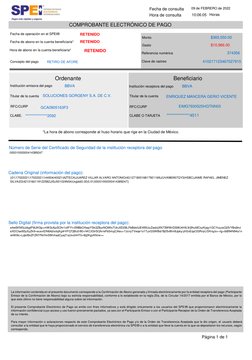 410217123467027915
0 
Clave de rastreo 
374356 
Referencia numérica 
$365,550.00 
$10,966.00 
Monto 
 
Gasto 
Fecha de consul