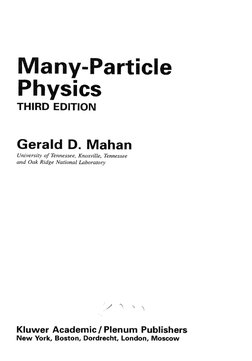 Gerald D. Mahan Many-Particle Physics 2000 | PDF