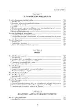 
Índice general
X
Capítulo 2
Actos y resoluciones judiciales
Art. 105. Resoluciones jurisdiccionales........................