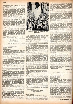 - 
tos decisivos para el Perú, ha alertado 
al Gobierno Revolucionario para evitar 
que cometa un error, en una cuestión 
de