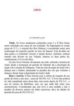 2 REIS
m
 i  i v u u u ^ / a u
Título. Os livros atualmente conhecidos como I e II Reis foram 
assim intitulados por causa do