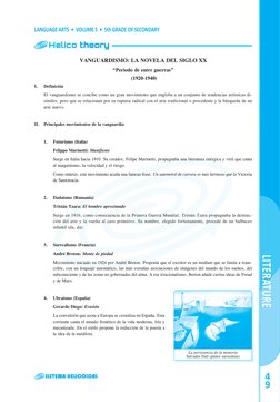 I.	
Definición
	
El vanguardismo se concibe como un gran movimiento que engloba a un conjunto de tendencias artísticas di­
sí