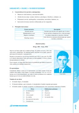 2.	
Características de la narrativa contemporánea
¾
¾
Muestra la visión histórica y universal del hombre.
¾
¾
Aborda diversos