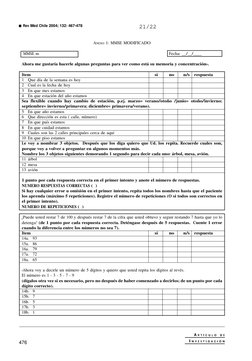 476
A R T Í C U L O  D E
I N V E S T I G A C I Ó N
Rev Méd Chile 2004; 132: 467-478
ANEXO 1: MMSE MODIFICADO
 MMSE m
Fecha: _