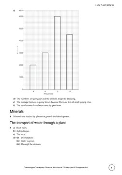 3
Cambridge Checkpoint Science Workbook 2 © Hodder & Stoughton Ltd 
2012
c)
6500
1 HOW PLANTS GROW
6000
5000
4000
3000
2000
1
