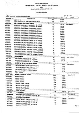 Construction Materials Price Data CMPD DPWH | PDF