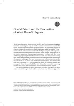 Gerald Prince Narrativity | PDF | Narrative | Psychological Trauma