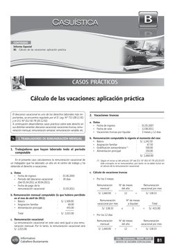 B1
2da. quincena, MAYO 2012
REVISTA DE ASESORÍA ESPECIALIZADA
Informativo
Caballero Bustamante
CASOS PRÁCTICOS
CONTENIDO
Info