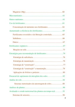 4 
 
       Magnésio (Mg)...........................................................................60 
Micronutrientes......