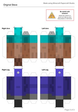 Steve Minecraft Pdf Steve Papercraft Instructions | PDF