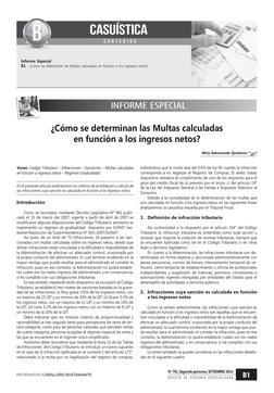 INFORME ESPECIAL
N° 791, Segunda quincena, SETIEMBRE 2014
B1
R E V I S T A  D E  A S E S O R I A  E S P E C I A L I Z A D A
I