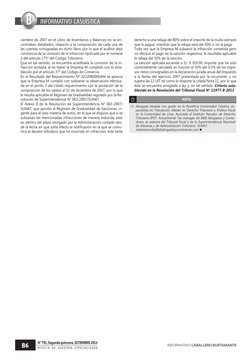 INFORMATIVO CASUÍSTICA
B6
N° 791, Segunda quincena, SETIEMBRE 2014
REVISTA DE ASESORIA ESPECIALIZADA
INFORMATIVO CABALLERO BU