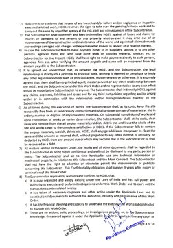 2) Subcontractor confirms that in case of any breach and/or failure and/or negligernce on its partin 
executed allotted work,