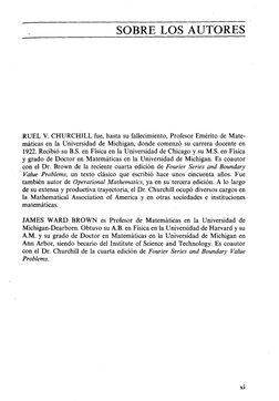 SOBRE LOS AUTORES '
KUEL V4 CHURCHILL fue, hasta su fallecimiento, Profesor Emérito de Matc-
máticas en la Universidad de Mic