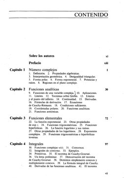 CONTENIDO
Capítulo 1
Capítulo 2
Capitulo 3
Capitulo 4
Sobre los autores
Prefacio
Número complejos
L
Deﬁnición,
2.
Propiedades