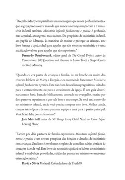 “Deepak e Marty compartilham uma mensagem que ressoa profundamente, e 
que a igreja precisa ouvir mais do que nunca: as crian