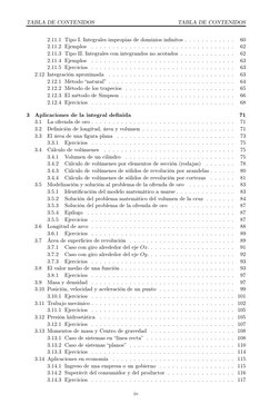 TABLA DE CONTENIDOS
TABLA DE CONTENIDOS
2.11.1 Tipo I. Integrales impropias de dominios inﬁnitos . . . . . . . . . . . .
60
2