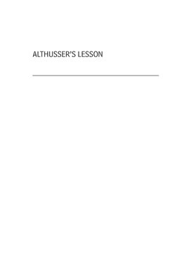 ALTHUSSER’S LESSON
