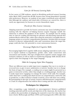 Cater for All Sensory Learning Styles
In her survey of 1388 students, aimed at identifying preferred sensory learning
styles,
