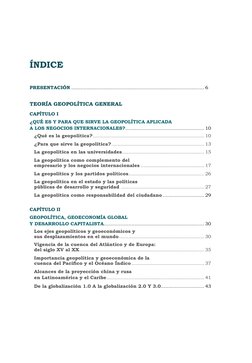 ÍNDICE
PRESENTACIÓN....................................................................................... 6
TEORÍA GEOPOLÍTI