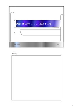 8
Notes :
02/May/2007
8 of 30
02/May/2007
8 of 30
Probability ………….Part 1 of 3

