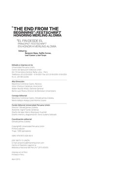 Editado e impreso en la:
Universidad Peruana Unión, 
Centro de Aplicación Editorial Unión 
Km 19 Carretera Central, Ñaña, Lim