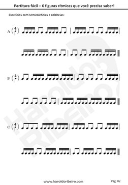 Figuras Rítmicas: Colcheias e Semicolcheias | PDF | Partituras | Ritmo