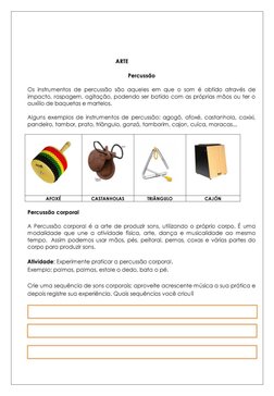 Atividades de Artes 3º Ano Fundamental | PDF