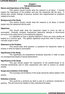Chapter I 
THE INTRODUCTION 
Nature and Importance of the Study 
 
This section should include what the research is all about