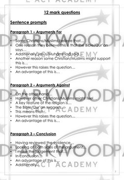 GCSE Religious Studies Practice Questions | PDF