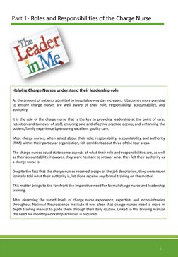 Charge Nurse Training Manual Overview | PDF | Leadership | Nursing