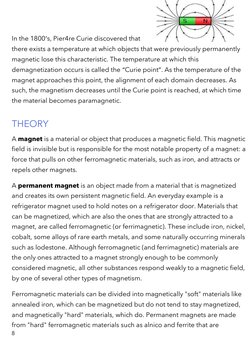 8 
 
 
 
In the 1800’s, Pier4re Curie discovered that 
there exists a temperature at which objects that were previous