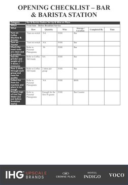 Breakfast Restaurant Opening Checklist | PDF | Restaurants | Waiting Staff