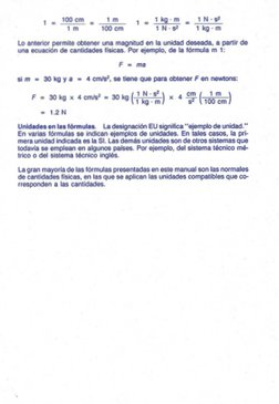 Unidades en las fórmulas.
Ladesignación EUsignifica "ejemplo de unidad."
En varias fórmulas se indican ejemplos de unidades.