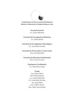 Buenos Aires y el rock
5
Comisión para la Preservación del Patrimonio
Histórico Cultural de la Ciudad de Buenos Aires
Secreta