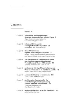 Contents 
 
Preface IX 
Chapter 1 
Antibacterial Activity of Naturally  
Occurring Compounds from Selected Plants