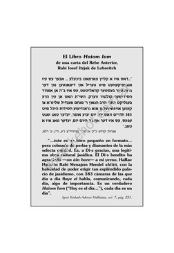 El Libro Haiom Iom
de una carta del Rebe Anterior,
Rabí Iosef Itzjak de Lubavitch
zhg xg rgct /// gkgfhc ytnrtp ihhke t zht x