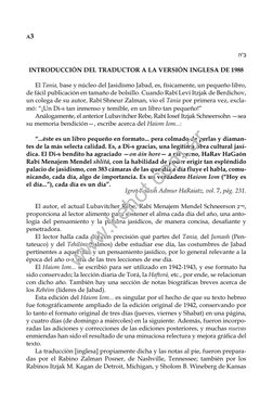 A3
v"c
INTRODUCCIÓN DEL TRADUCTOR A LA VERSIÓN INGLESA DE 1988
El Tania, base y núcleo del Jasidismo Jabad, es, físicamente,