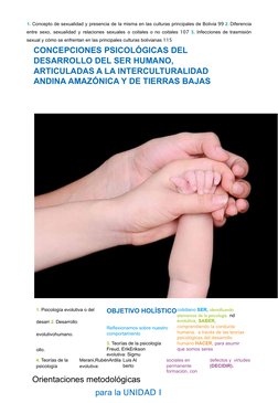 1. Concepto de sexualidad y presencia de la misma en las culturas principales de Bolivia 99 2. Diferencia
entre sexo, sexuali