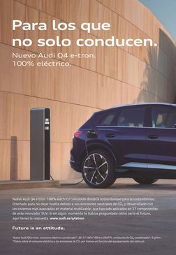 Nuevo Audi Q4 e-tron. 100% eléctrico concebido desde la sostenibilidad para la sostenibilidad. 
Diseñado para no dejar huella