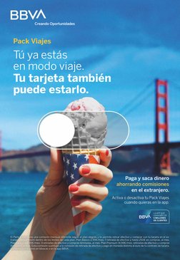 El Pack Viajes tiene una comisión mensual diferente según el plan elegido y te permite retirar efectivo y comprar con tu tar