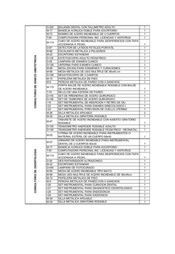 D-325
BALANZA DIGITAL CON TALLIMETRO ADULTO
1
M-17
BANDEJA ACRILICA DOBLE PARA ESCRITORIO
1
M-72
BIOMBO DE ACERO INOXIDABLE D