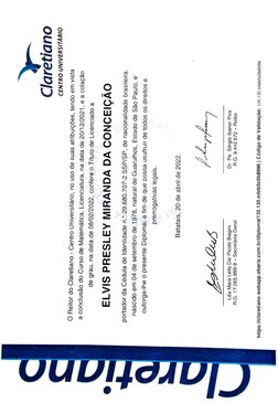 .• ~ 
C,aret,ano 
CENTRO UNIVERSITARIO 
O Reitor do Claretiano - Centro Universitário, no uso de suas atribuições, tendo em v